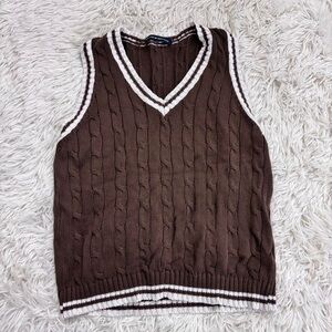 brandy melville brown varsity vest